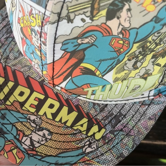 DC Comics Superman Vintage Baseball Cap Comic Strip Design (S 10) - Picture 10 of 10